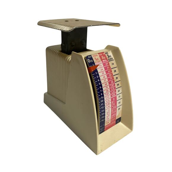 Hanson  Postal Scale 1 Pound Vintage 1975 Model 1546A Platform Dial Rates - Picture 1 of 9